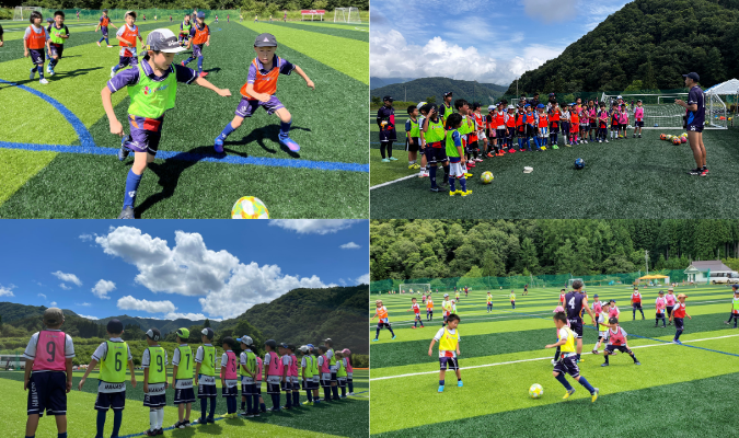 サッカー集中コースの練習風景
